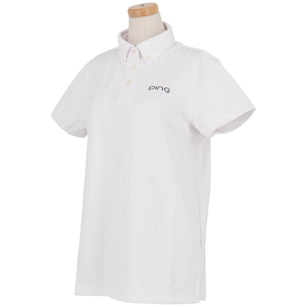 ピンゴルフ レディース ストライプジャカード 半袖 ボタンダウンシャツ 622-6160306 [2026年春夏モデル] 詳細4