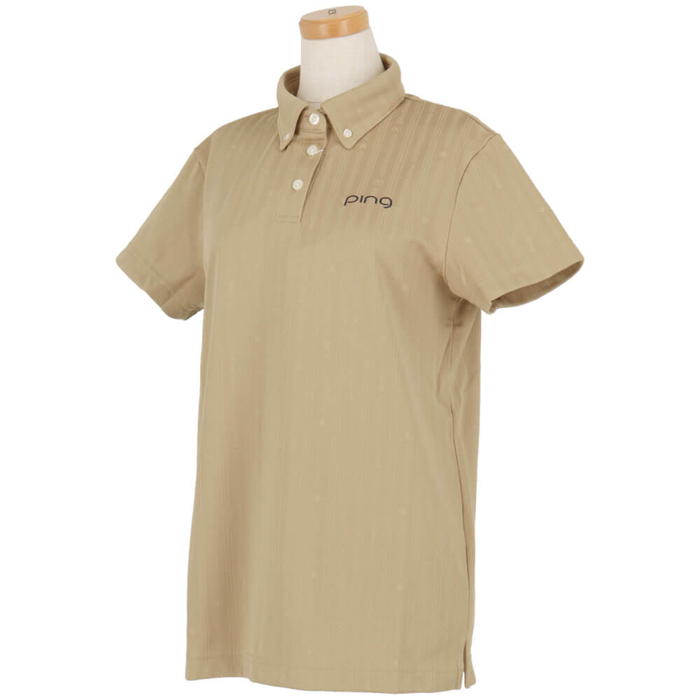 ピンゴルフ レディース ストライプジャカード 半袖 ボタンダウンシャツ 622-6160306 [2026年春夏モデル] 詳細7