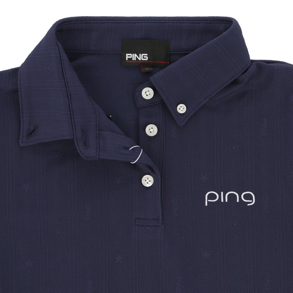 ピンゴルフ レディース ストライプジャカード 半袖 ボタンダウンシャツ 622-6160306 [2026年春夏モデル] 詳細11