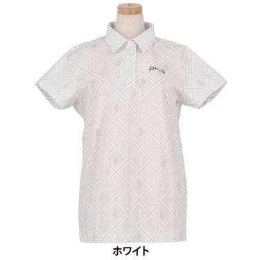 ピンゴルフ レディース バイアスチェックプリント 半袖 ポロシャツ 622-6160402 [2026年春夏モデル] 詳細2