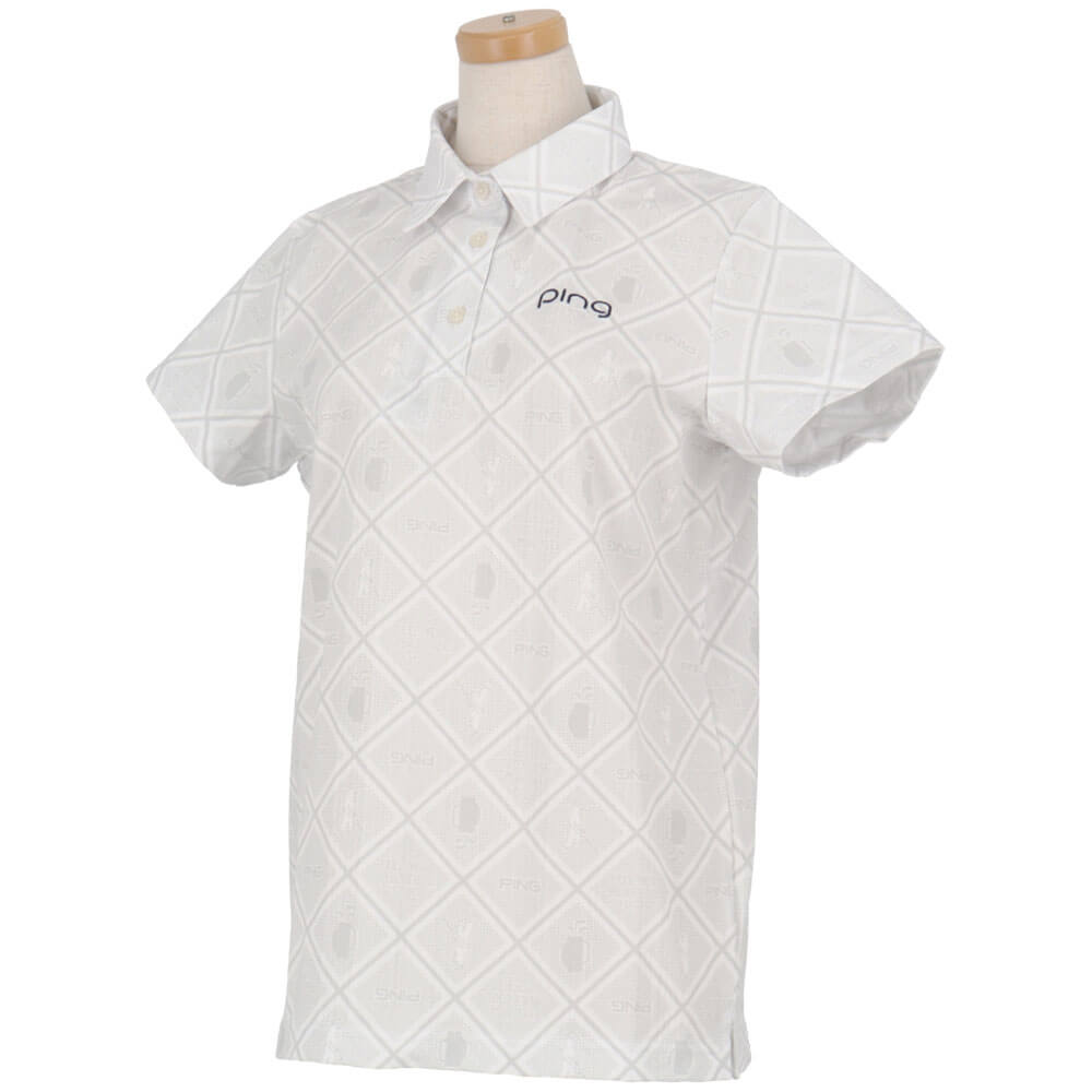 ピンゴルフ レディース バイアスチェックプリント 半袖 ポロシャツ 622-6160402 [2026年春夏モデル] 詳細4