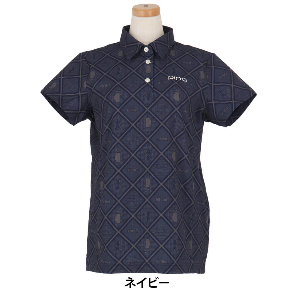 ピンゴルフ レディース バイアスチェックプリント 半袖 ポロシャツ 622-6160402 [2026年春夏モデル] 詳細12