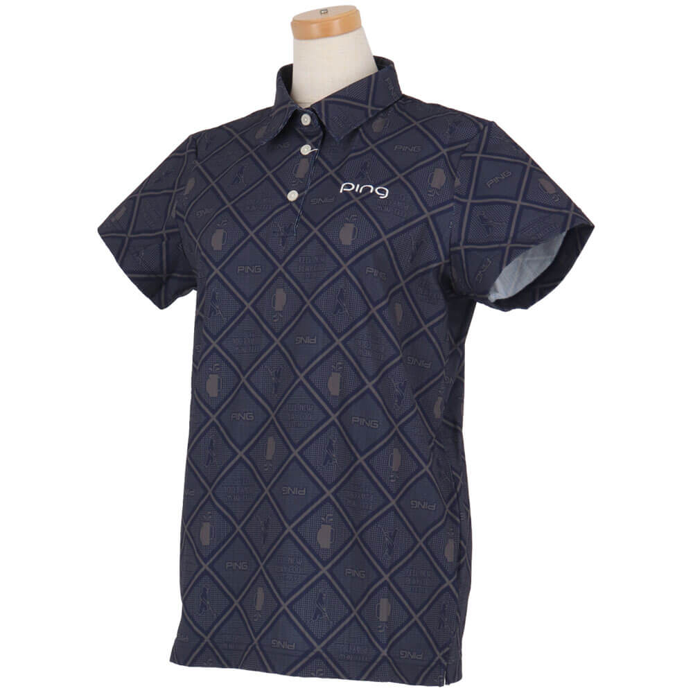 ピンゴルフ レディース バイアスチェックプリント 半袖 ポロシャツ 622-6160402 [2026年春夏モデル] 詳細14