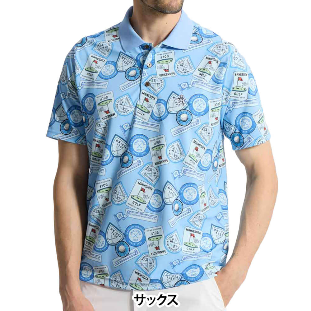 マンシングウェア メンズ ワッペン総柄プリント 半袖ポロシャツ MG6SHS35M ゴルフウェア [2026年春夏モデル] 詳細4