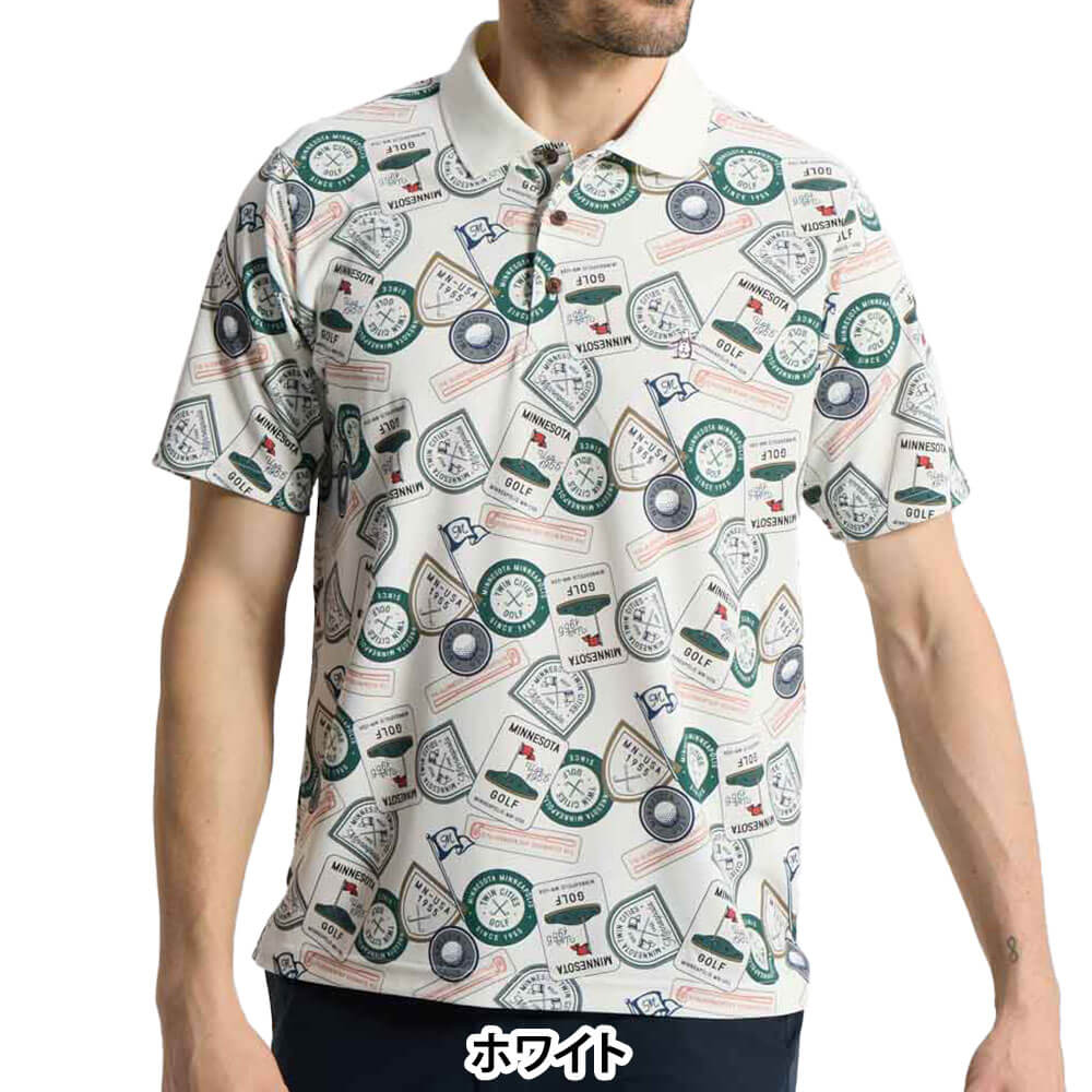 マンシングウェア メンズ ワッペン総柄プリント 半袖ポロシャツ MG6SHS35M ゴルフウェア [2026年春夏モデル] 詳細6