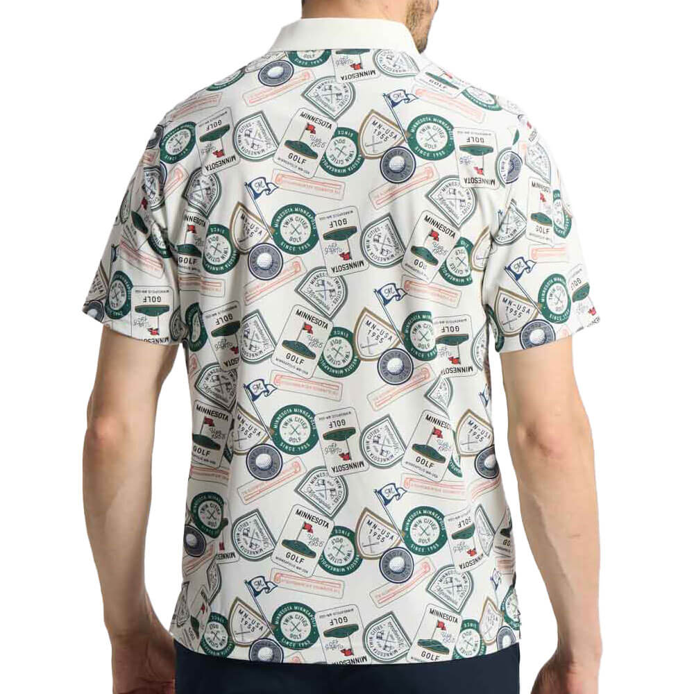 【2023年モデル】マンシングウェア ペンギン総柄 半袖ポロシャツ ゴルフウェア マンシングウェア Munsingwear メンズ ワッペン総柄プリント 半袖