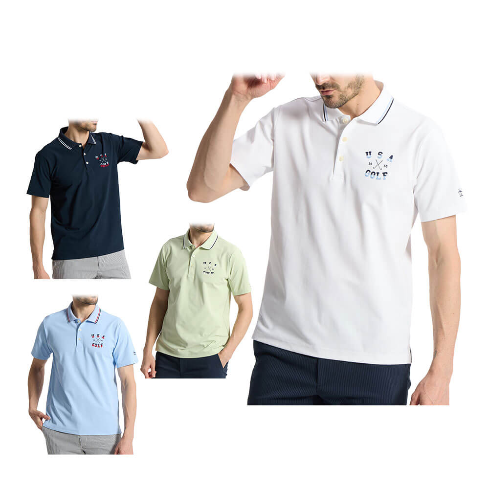 マンシングウェア Munsingwear　メンズ ロゴ刺繍 半袖 ポロシャツ MG6SHS36M　2026年モデル 詳細1