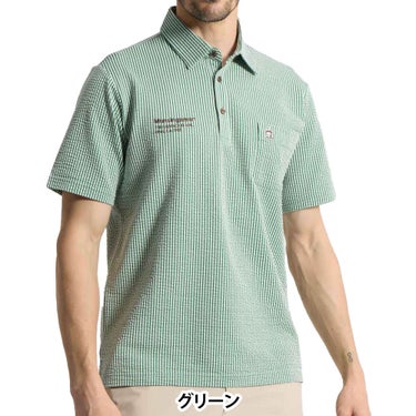 マンシングウェア メンズ ストレッチ シアサッカーストライプ台襟付き 半袖ポロシャツ MG6SHS59M ゴルフウェア [2026年春夏モデル] 詳細2