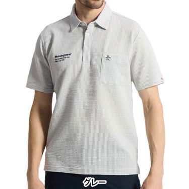 マンシングウェア メンズ ストレッチ シアサッカーストライプ台襟付き 半袖ポロシャツ MG6SHS59M ゴルフウェア [2026年春夏モデル] 詳細4
