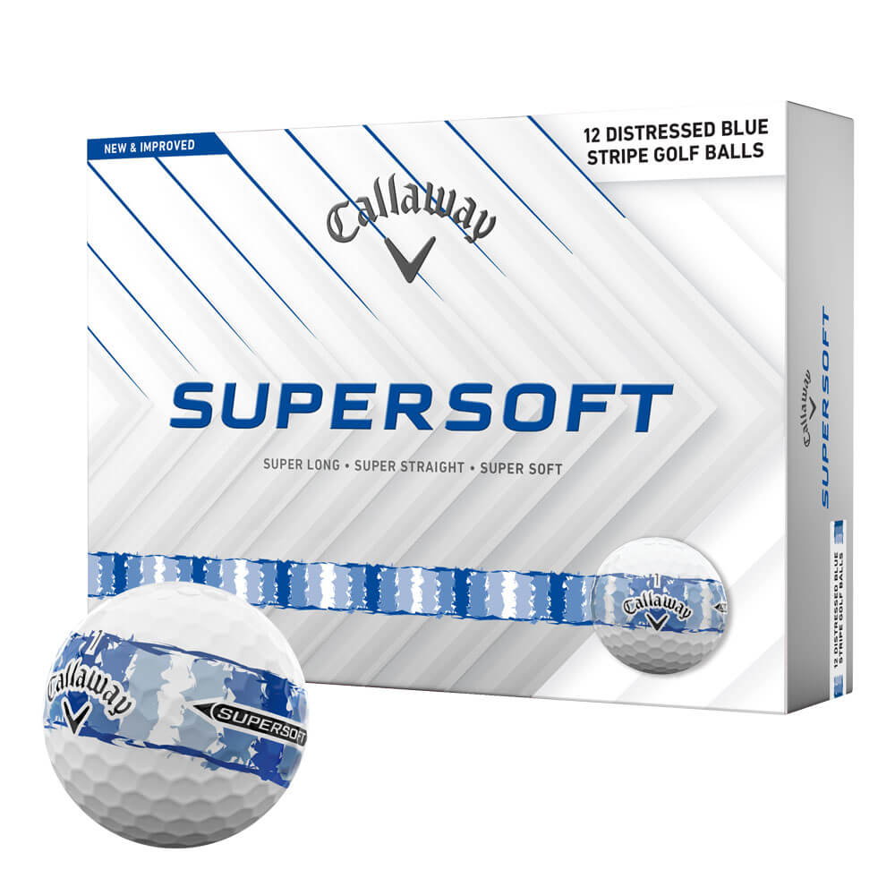 キャロウェイ　スーパーソフト SUPERSOFT ディストレスト ストライプ 2026年モデル ゴルフボール　1ダース（12球入り） ブルー ブルー（DISTRESSED-STRIPE）