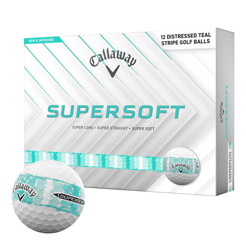 キャロウェイ　スーパーソフト SUPERSOFT ディストレスト ストライプ 2026年モデル ゴルフボール　1ダース（12球入り） ティール ティール（DISTRESSED-STRIPE）
