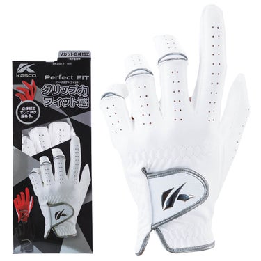 キャスコ メンズ Perfect FIT パーフェクトフィット ゴルフグローブ SR-2017 ホワイト 詳細1