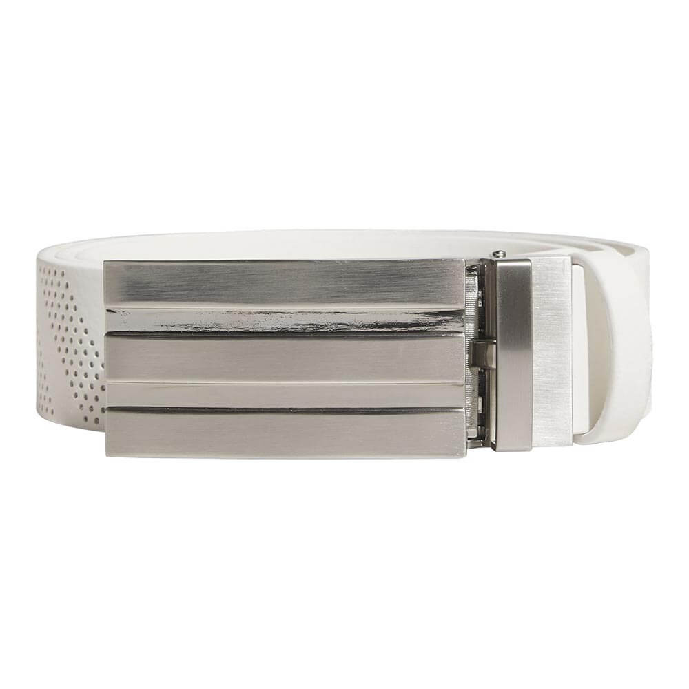 アディダス adidas　メンズ スリーストライプス バックル パンチング ベルト C1174 KF0450 ホワイト　2026年モデル ホワイト