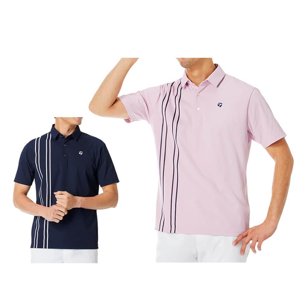 テーラーメイド TaylorMade　メンズ バーチカルストライプ 半袖 ポロシャツ TL758　2026年モデル 詳細1