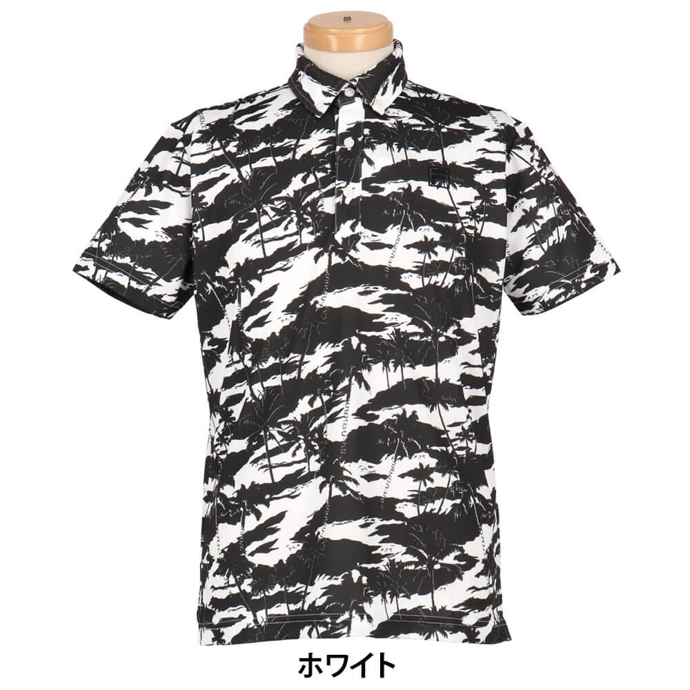フィラ FILA メンズ カモフラージュ柄 半袖 ボタンダウン ポロシャツ