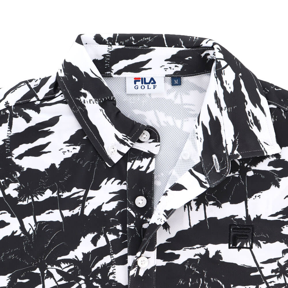 フィラ FILA メンズ カモフラージュ柄 半袖 ボタンダウン ポロシャツ