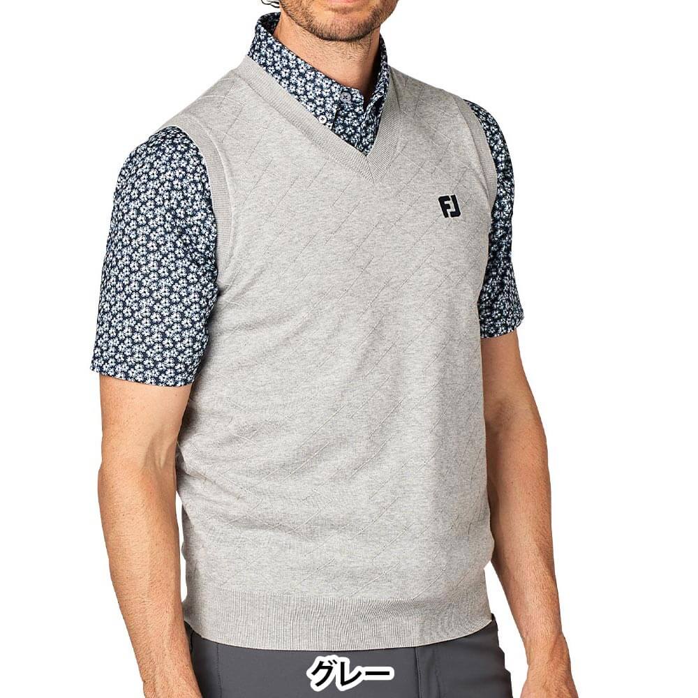 フットジョイ FootJoy メンズ アーガイル柄 Vネック セーター ベスト FJ-S25-M11 2025年モデル