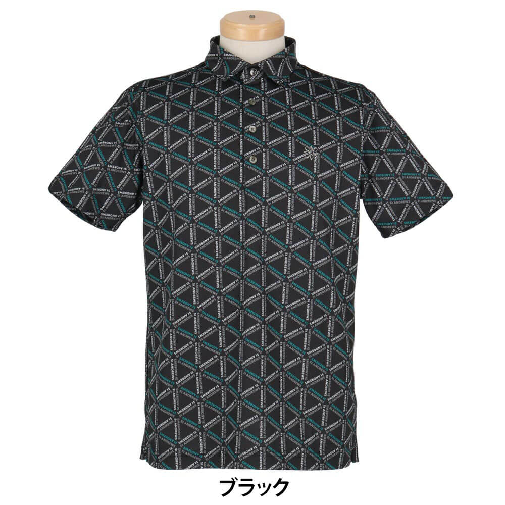 セントアンドリュース St ANDREWS　メンズ トライアングルロゴプリント 半袖 ポロシャツ 042-6160557　2026年モデル 詳細2