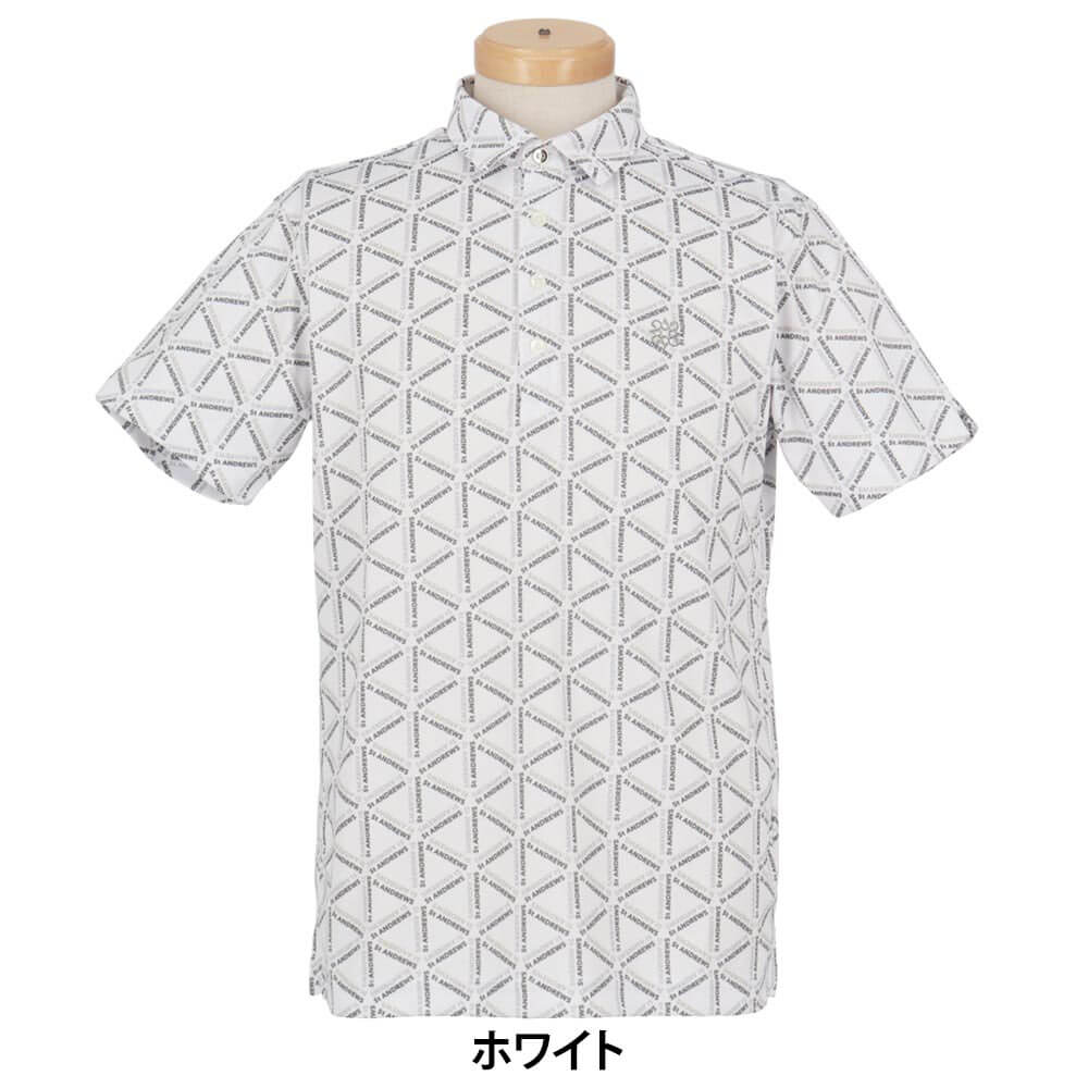 セントアンドリュース St ANDREWS　メンズ トライアングルロゴプリント 半袖 ポロシャツ 042-6160557　2026年モデル 詳細9