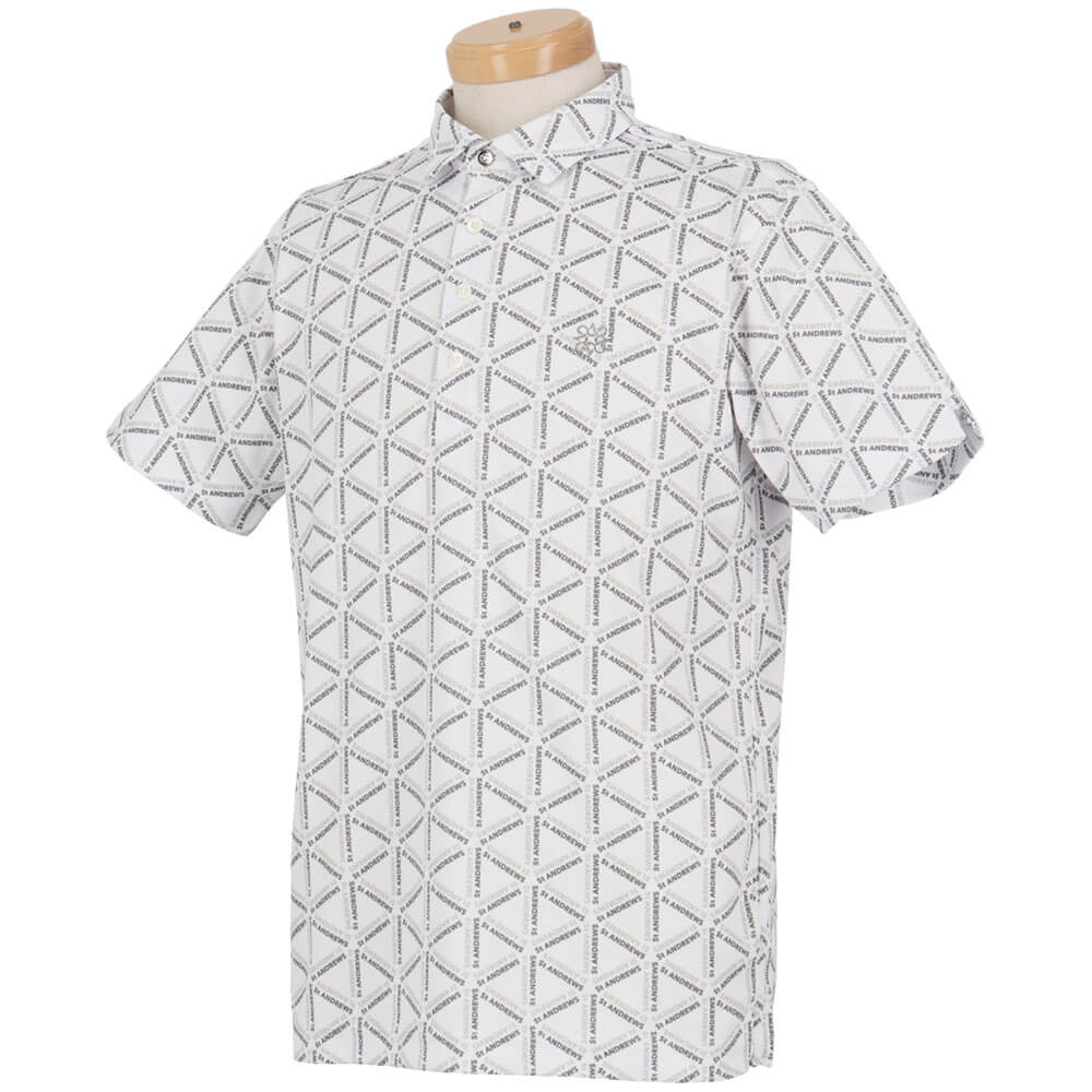 セントアンドリュース St ANDREWS　メンズ トライアングルロゴプリント 半袖 ポロシャツ 042-6160557　2026年モデル 詳細11