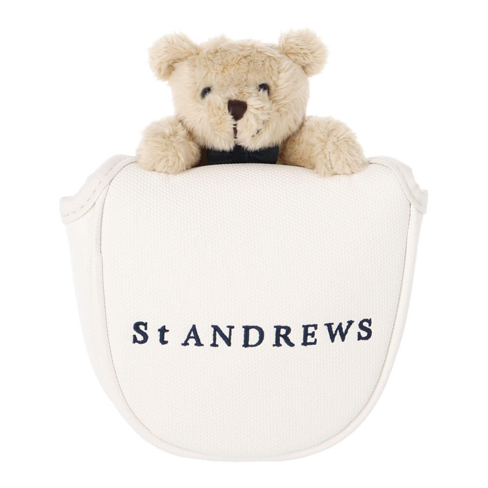 セントアンドリュース St ANDREWS　テディベア マレット型用 パターカバー 042-6984314 030 ホワイト　2026年モデル ホワイト