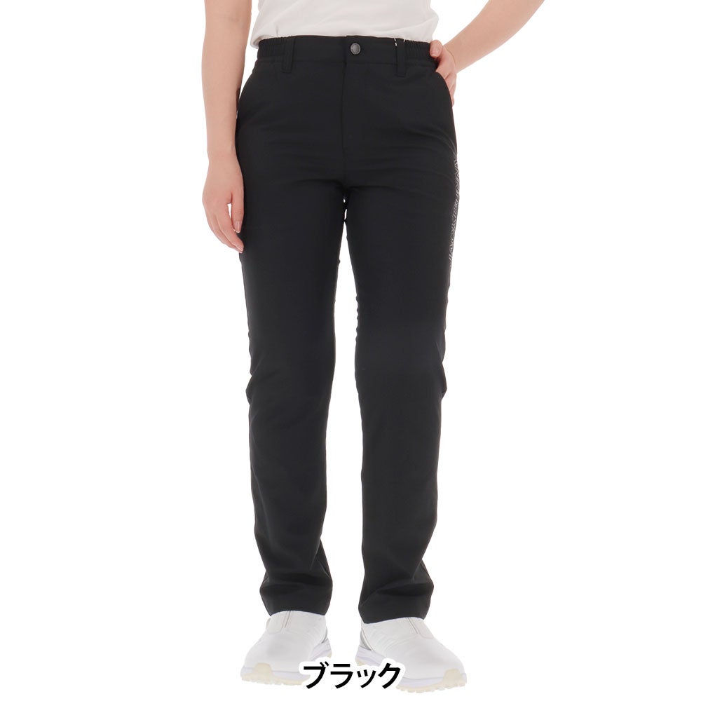 Jack Bunny!! ブラック スリムフィットパンツ ジャックバニー Jack Bunny!! レディース ストレッチダブルクロス