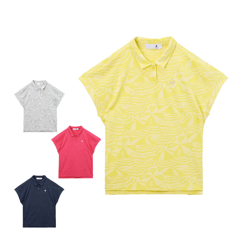 ルコック Le coq sportif　レディース マリンパラソル ドルマンスリーブ ジャガード ポロシャツ LG6SHS04L　2026年モデル