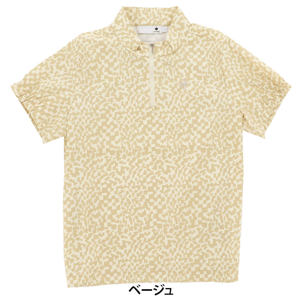 ルコック Le coq sportif レディース ミナモ柄 半袖 ハーフジップシャツ LG6SHS81L 2026年モデル