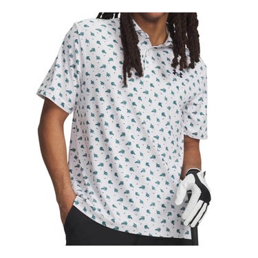 アンダーアーマー UNDER ARMOUR　メンズ UAプレーオフ3.0 プリント 半袖 ポロシャツ 1378677 122 White/Rack Green　2026年モデル White/Rack-Green