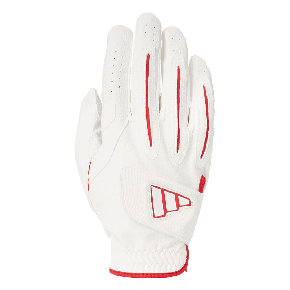 アディダス adidas　パームラップ マルチフィット メンズ 右手用 ゴルフグローブ VT478 JZ3477 ホワイト/レッド ホワイト/レッド
