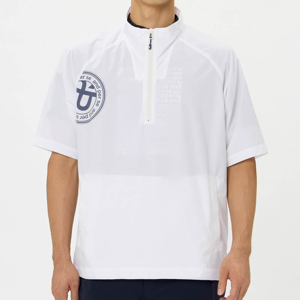 アンパスィ and per se メンズ マルチウェザー 半袖 ハーフジップ シャツ AMS1506G1 2026年モデル