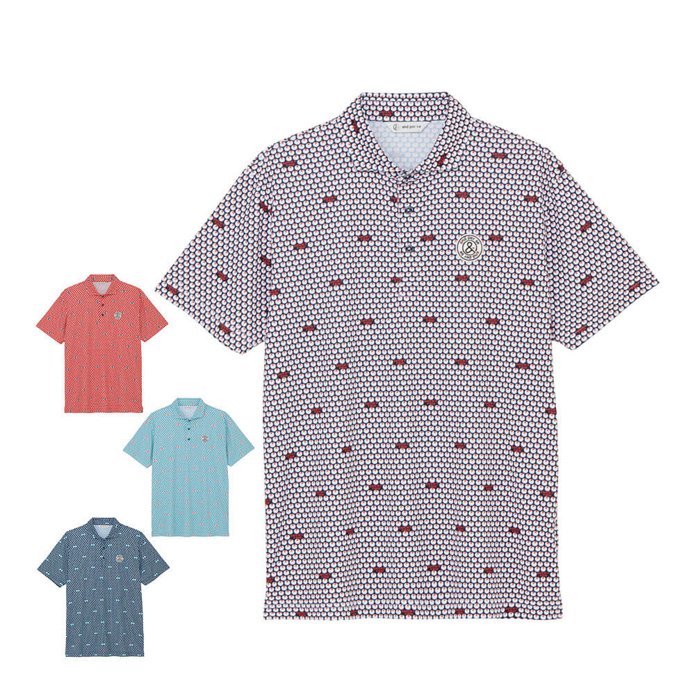 アンパスィ and per se　メンズ プリンテッド 半袖 ポロシャツ AMS9606X1　2026年モデル 詳細1