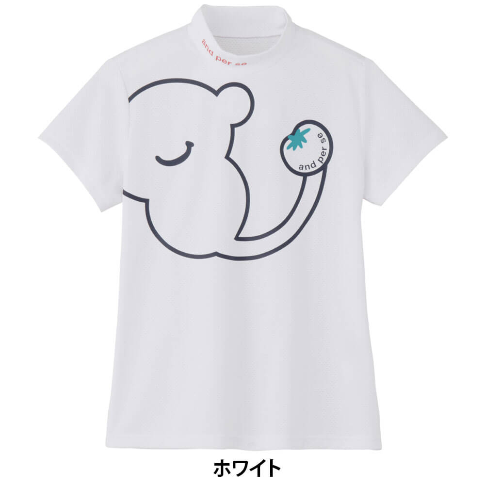 アンパスィ and per se レディース ディンプル 半袖 モックネック シャツ AFS9546V3 2026年モデル