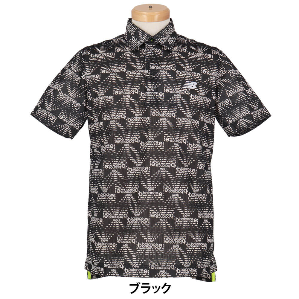 ニューバランスゴルフ　メンズ トリコットメッシュ ロゴプリント 半袖 ポロシャツ 012-6168009　2026年モデル 詳細1