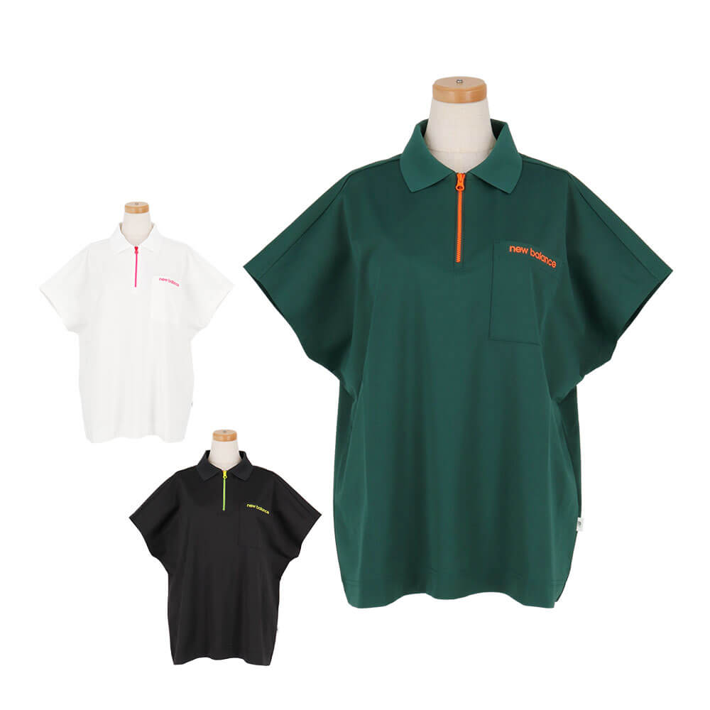 ニューバランスゴルフ　レディース ハーフジップ ビッグ 半袖 ポロシャツ 012-6160502　2026年モデル 詳細1