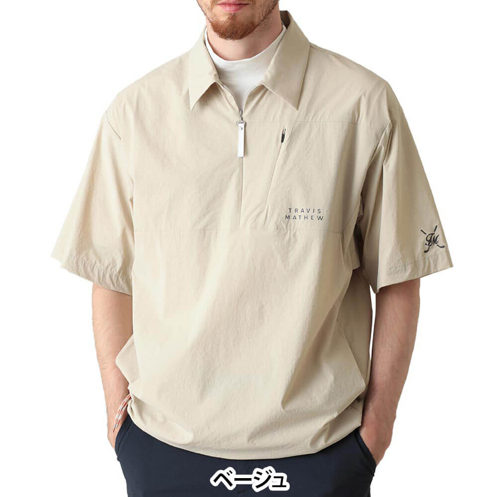 トラヴィスマシュー Travis Mathew メンズ 半袖 ハーフジップ