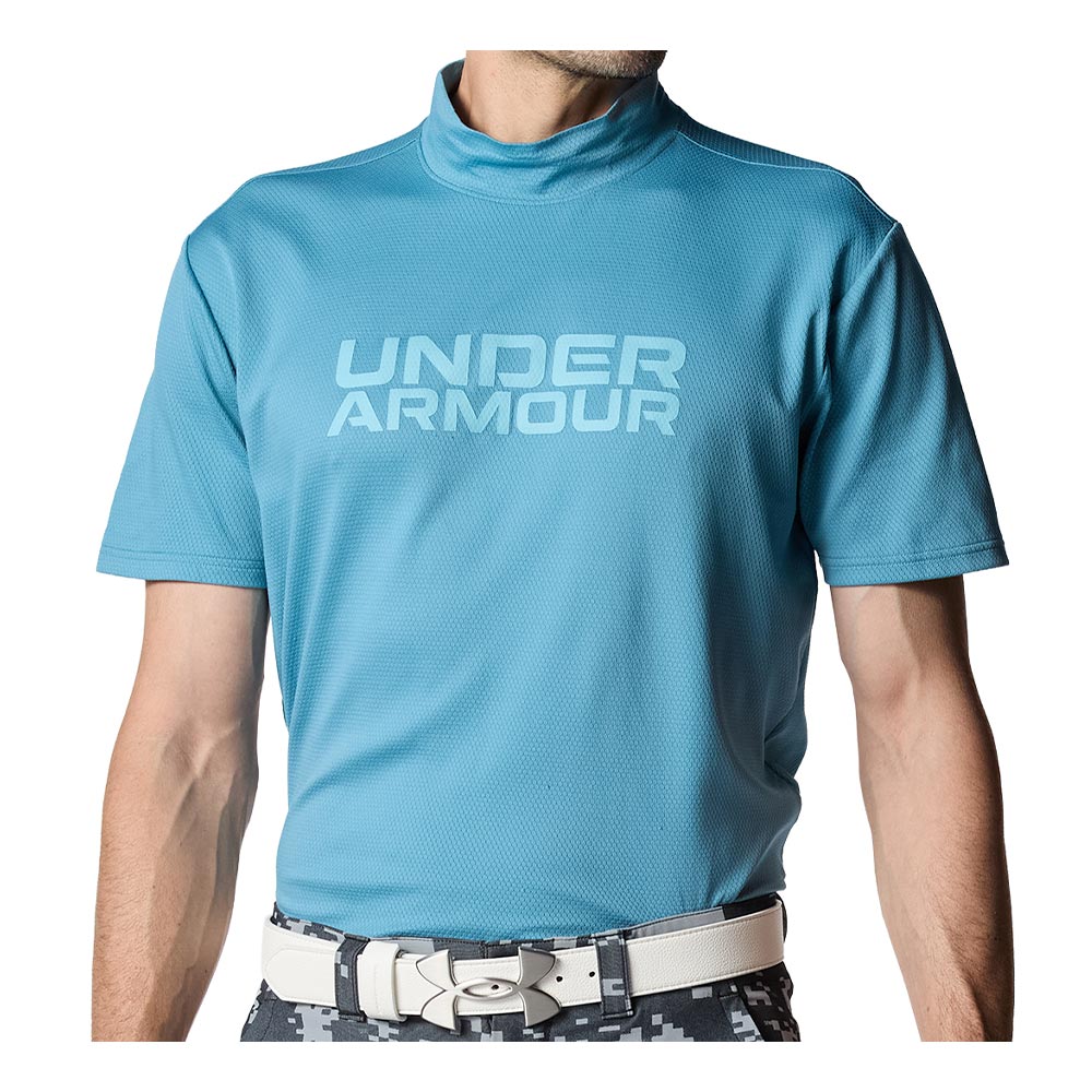 アンダーアーマー UNDER ARMOUR　メンズ 半袖 モックネックシャツ 6012528 466 ブルー　2026年モデル ブルー