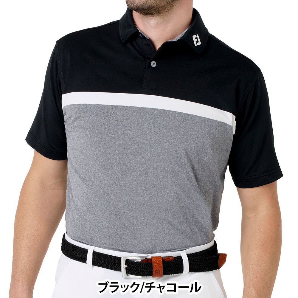 フットジョイ FootJoy メンズ カラーブロック ストレッチライル 半袖