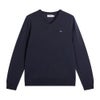 Jリンドバーグ J.LINDEBERG　メンズ ファインニット Vネック 長袖 ウールセーター 071-15213 098 ネイビー　2026年モデル ネイビー