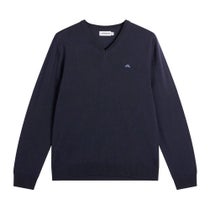 Jリンドバーグ J.LINDEBERG メンズ ファインニット Vネック 長袖 ウールセーター 071-15213 098 ネイビー 2026年モデル