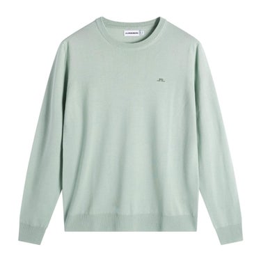 Jリンドバーグ J.LINDEBERG　メンズ ファインニット クルーネック 長袖 ウールセーター 071-15214 022 ライトグリーン　2026年モデル ライトグリーン