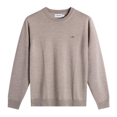 Jリンドバーグ J.LINDEBERG　メンズ ファインニット クルーネック 長袖 ウールセーター 071-15214 047 ブラウン　2026年モデル ブラウン