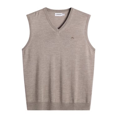 Jリンドバーグ J.LINDEBERG　メンズ ファインニット Vネック ベスト 071-45270 047 ブラウン　2026年モデル ブラウン
