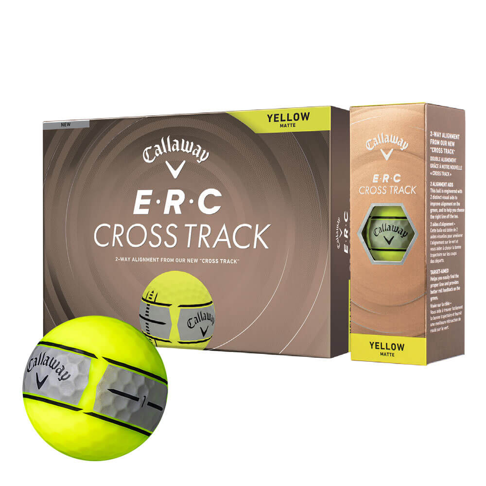 ＋1スリーブ増量 キャロウェイ E・R・C CROSS TRACK 2026年モデル ゴルフボール イエローマット 1ダース＋1スリーブ（計15球）