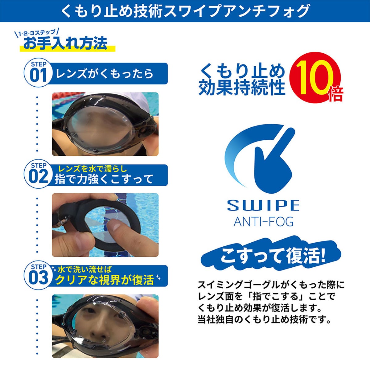 ビュー VIEW　スイミングゴーグル Blade F ブレードエフ SWIPE 競泳用 レーシング V122SA 詳細10(ALT)