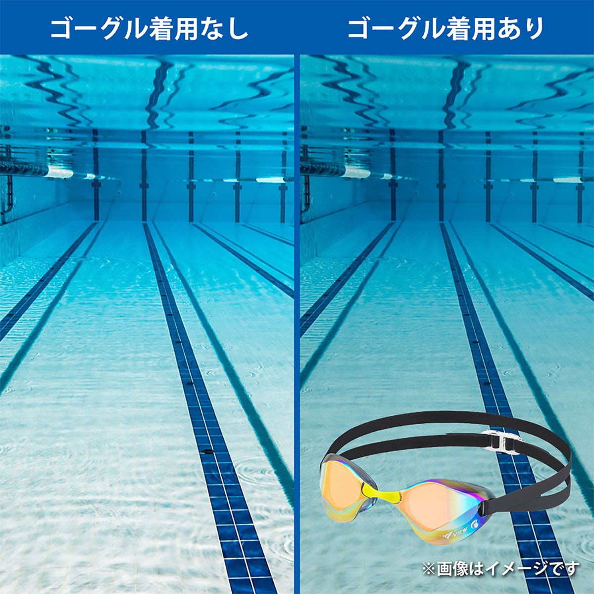 ビュー VIEW　スイミングゴーグル Blade F SWIPE 競泳用 レーシング スイミングゴーグル ミラータイプ V122SAM 詳細16(ALT)