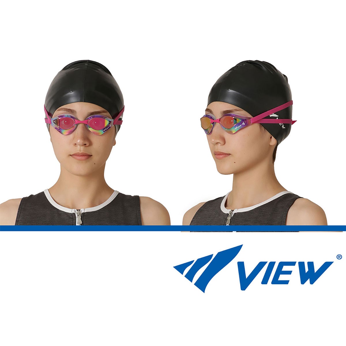 ビュー VIEW　スイミングゴーグル ミラータイプ Blade ORCA ブレードオルカ SWIPE 競泳用 レーシング クッション付 クリアフレーム V230SAMC 詳細10(ALT)