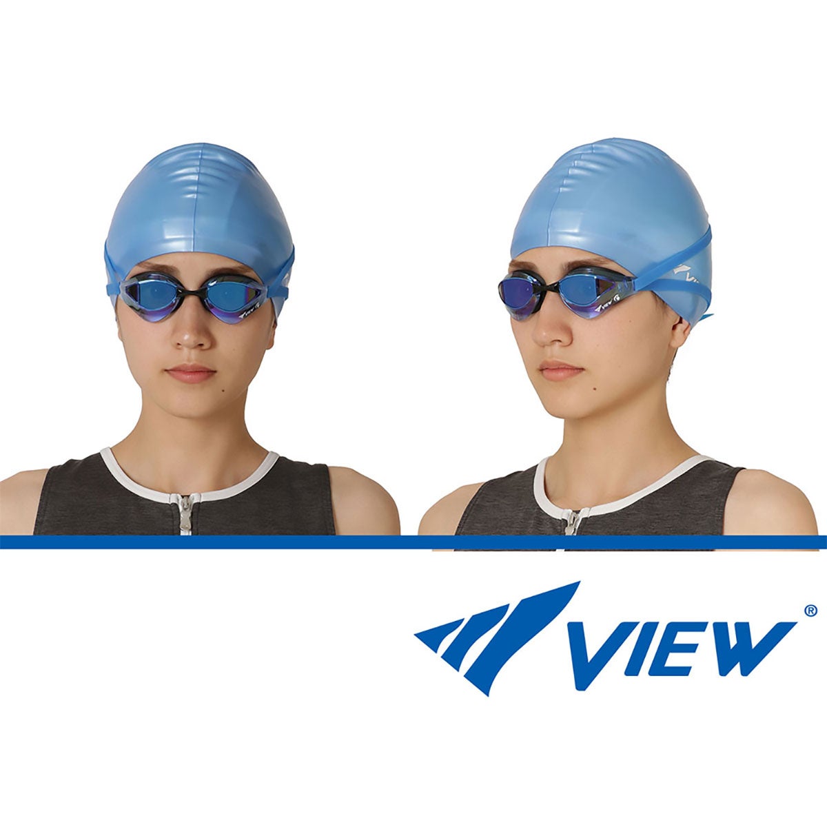 ビュー VIEW　スイミングゴーグル ミラータイプ Blade ORCA ブレードオルカ SWIPE 競泳用 レーシング クッション付 クリアフレーム V230SAMC 詳細18(ALT)