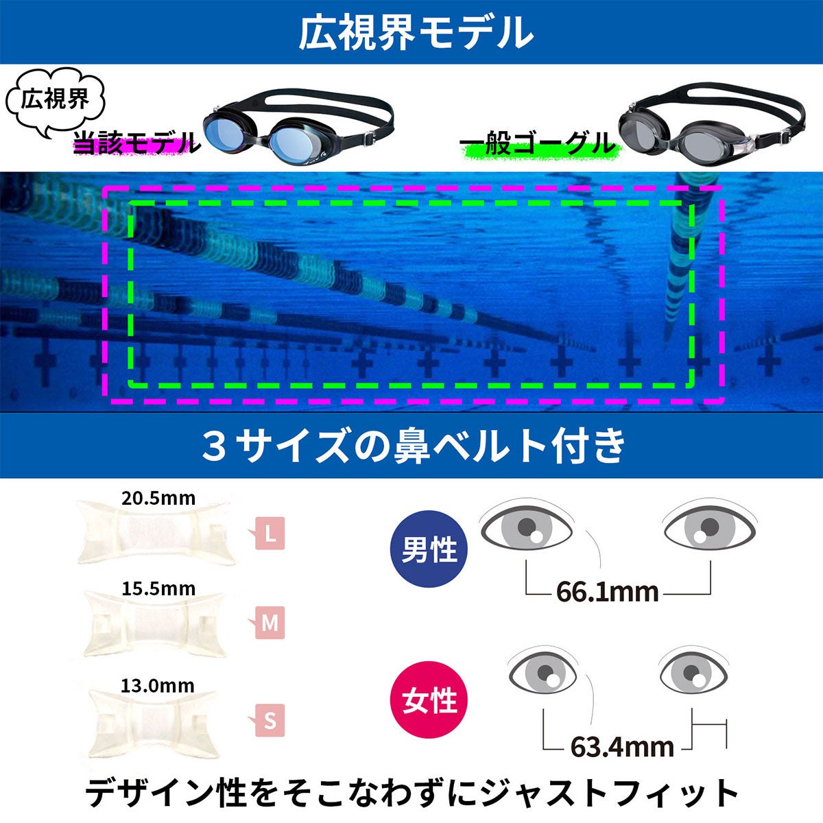 ビュー VIEW　スイミングゴーグル ミラータイプ フィットネス V610MR 詳細14(ALT)