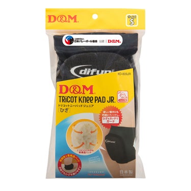 ディーアンドエム D＆M　ジュニア用 バレーボールサポーター トリコットニーパッド(1ヶ入り) D-809JR ブラック